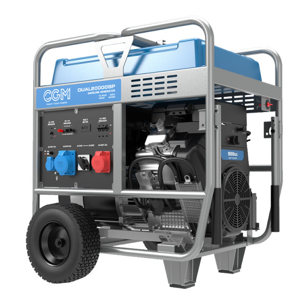 CGM 20000SP DUAL 1/3 Fas 20,7/20,7 kVA Ljuddämpat Bensin Elverk m. Elstart Stage V